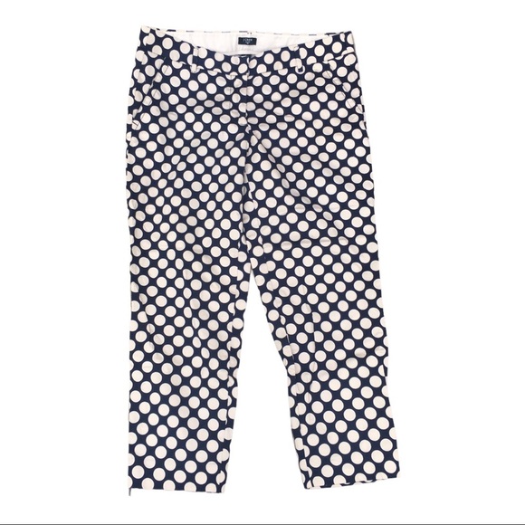 J. Crew Pants - J Crew City Fit Polkadot Crop Pants 8